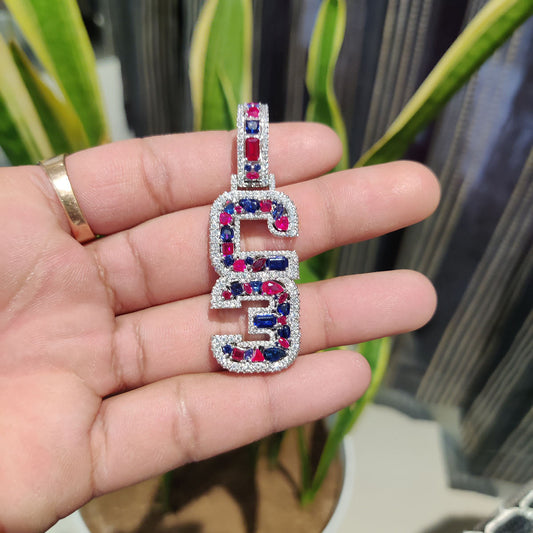 Iced out Custom Initial Moissanite Pendant