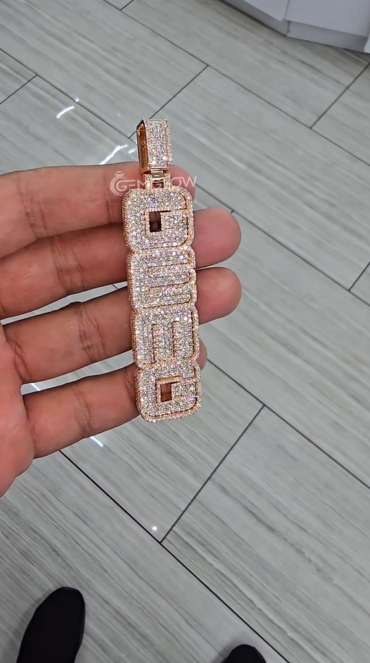 Custom Fully Iced Letter Pendant