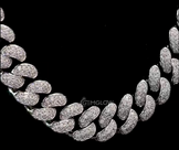 Moissanite Round Diamond Cuban Link Chain