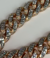 Baguette & Round Cuban Link Chain