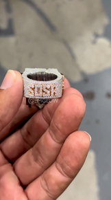 Round & Baguette Moissanite Hip Hop Ring