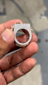 Round & Baguette Moissanite Hip Hop Ring