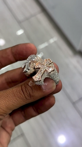 Iced Out Cross Ring for Men