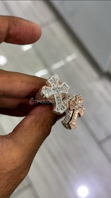 Iced Out Cross Ring for Men