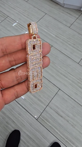 Custom Fully Iced Letter Pendant