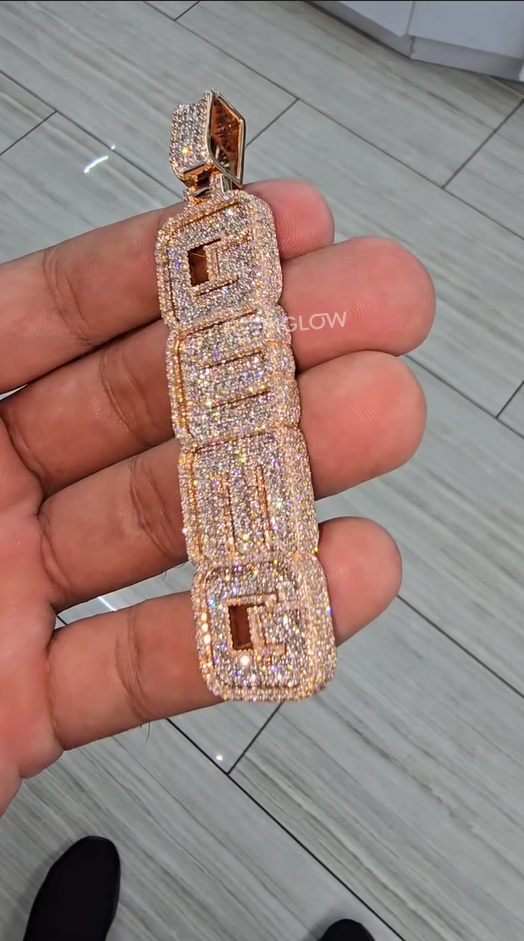 Custom Fully Iced Letter Pendant