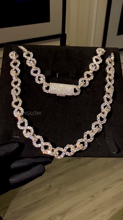 12MM Moissanite Infinity Cuban Chain