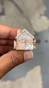 Round & Baguette Moissanite Hip Hop Ring