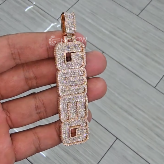 Custom Fully Iced Letter Pendant
