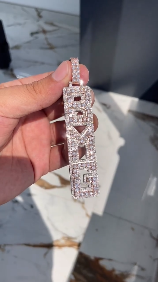 Custom Fully Iced Letter Pendant