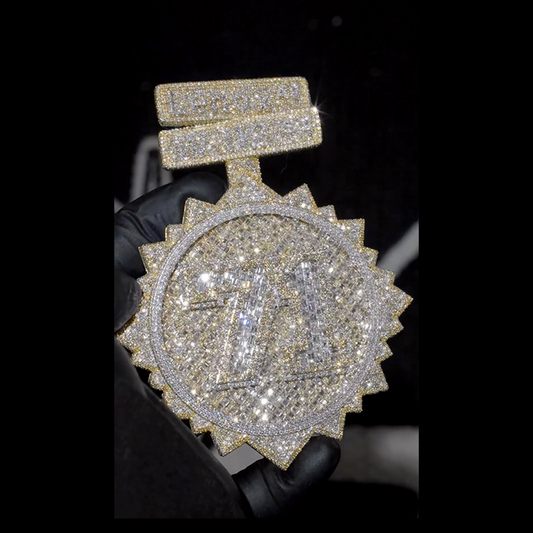 Iced Letter Pendant with Miami Cuban Chain