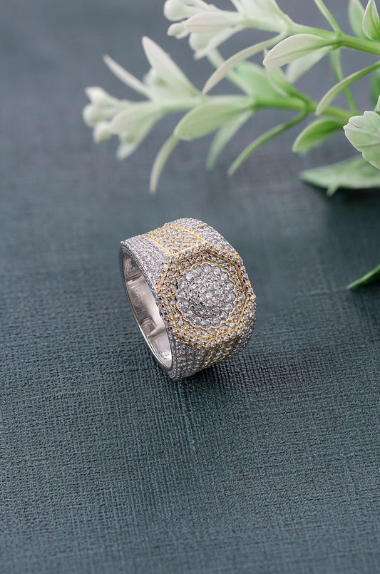 Iced Moissanite Wedding Ring for Men