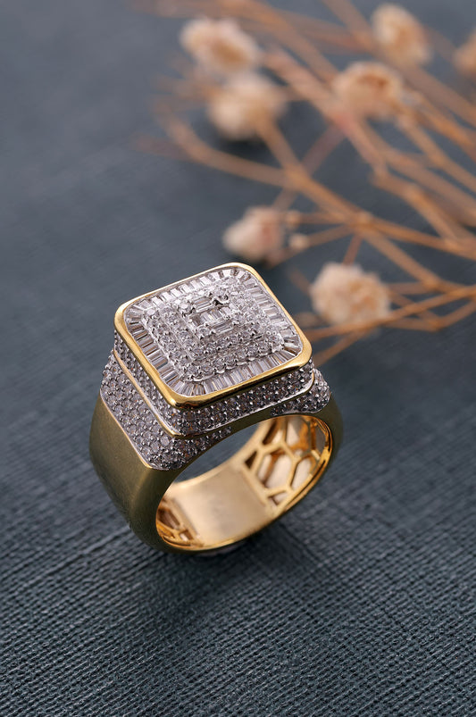 Iced Out Baguette Hip Hop Ring Men