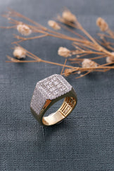 Baguette and Round Cut Hip Hop Ring