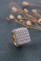 Custom Iced Out Square Ring for Men