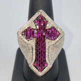 Iced Out Hip Hop Cross Ring