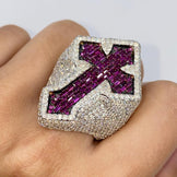 Iced Out Hip Hop Cross Ring