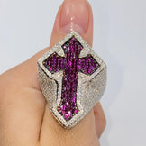 Iced Out Hip Hop Cross Ring