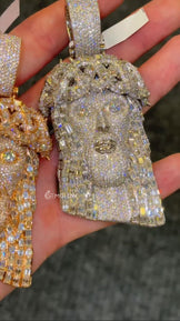 Round/baguette Cut Jesus Pendant