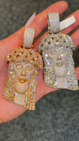 Round/baguette Cut Jesus Pendant