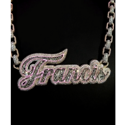 Dual Tone Hip Hop Pendant with Iced Stones