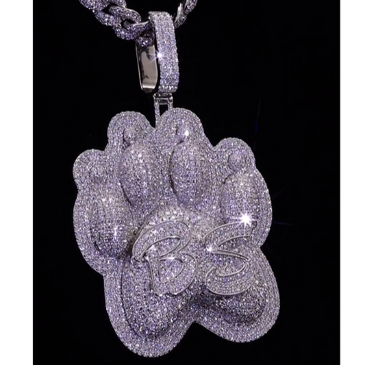 Custom Dog Paw Pendant with Miami Chain