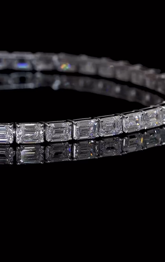 Emerald Cut Moissanite Diamond Tennis Bracelet