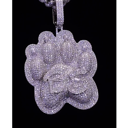 Custom Dog Paw Pendant with Miami Chain