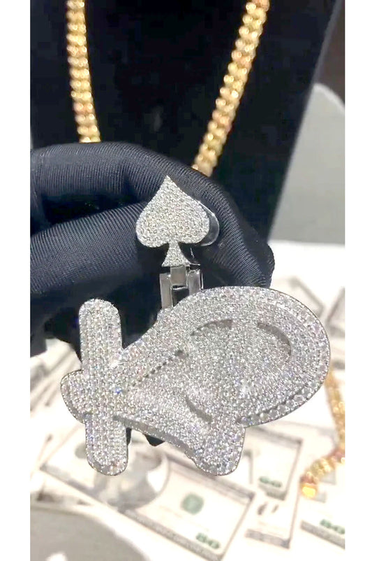 Chunky KD Letter Pendant in 925 Silver Shine