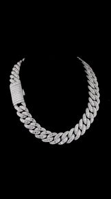 20mm Round & Baguette Miami Cuban Chain
