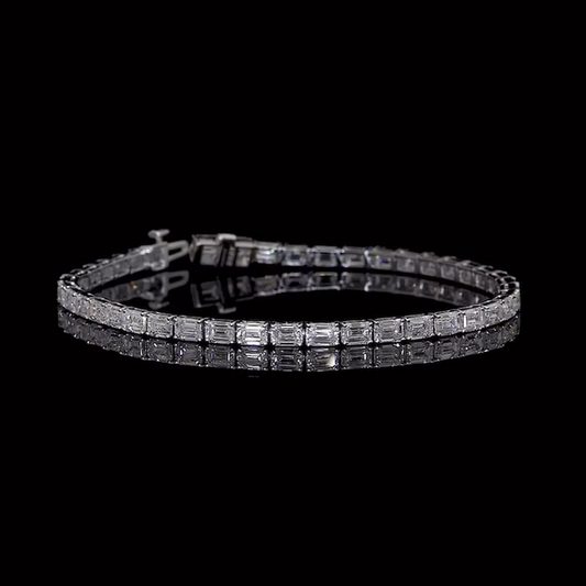 Emerald Cut Moissanite Diamond Tennis Bracelet