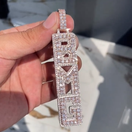 Custom Fully Iced Letter Pendant