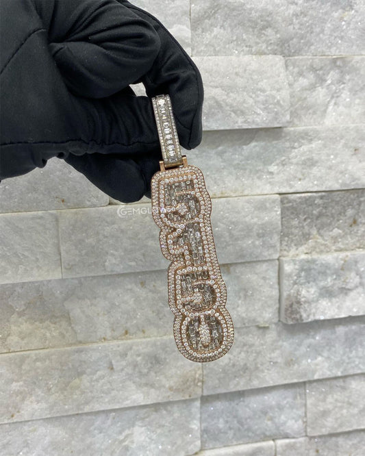 Custom Emerald Letters Number 5150 Pendant