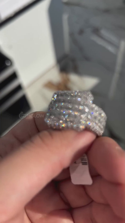 Iced Out Baguette Ring for Hip Hop Men