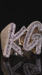 VVS Moissanite Iced Letter Ring Men