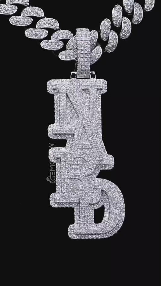 Iced Out Letter Pendant in Moissanite Style