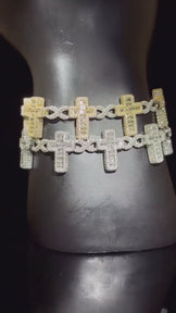 Moissanite Cross Infinity Bracelet Bling