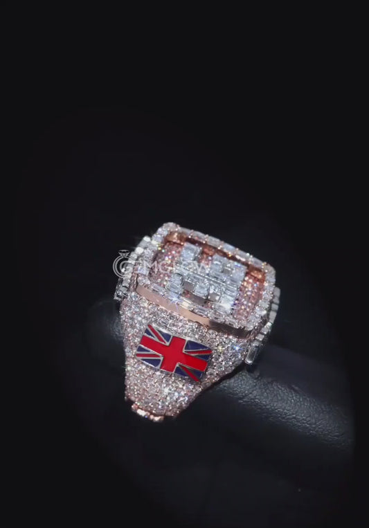 Custom Iced Out Moissanite Letter Ring
