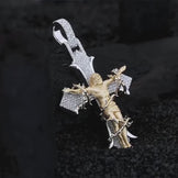 Handmade Silver Jesus Cross Hip Hop Pendant