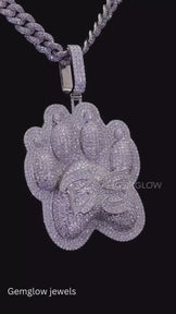 Custom Dog Paw Pendant with Miami Chain