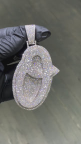 Hip hop moissanite alphabet letter pendant