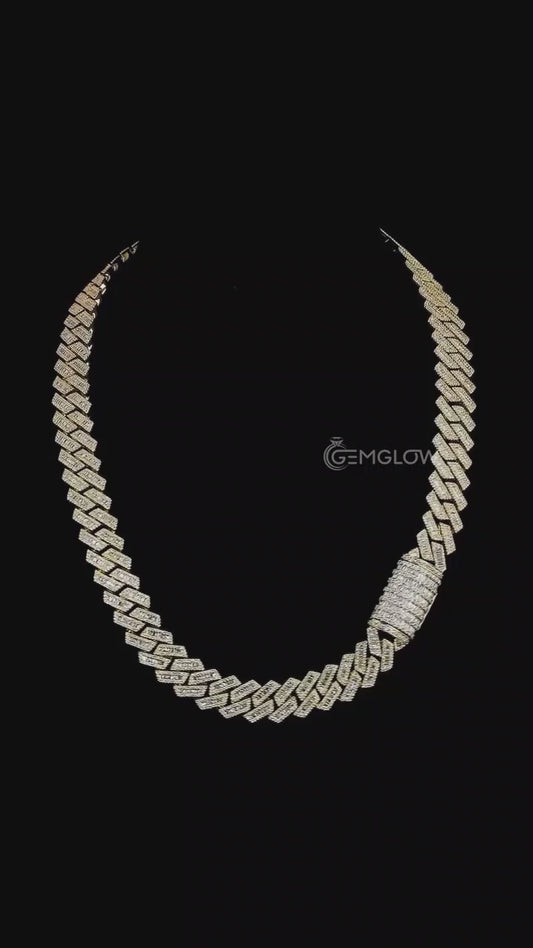 20mm Baguette Iced Cuban Link Chain