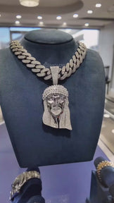 Hip Hop Jesus Pendant in Moissanite Bling