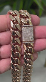 14MM Cuban Link Chain Rose Gold Plated
