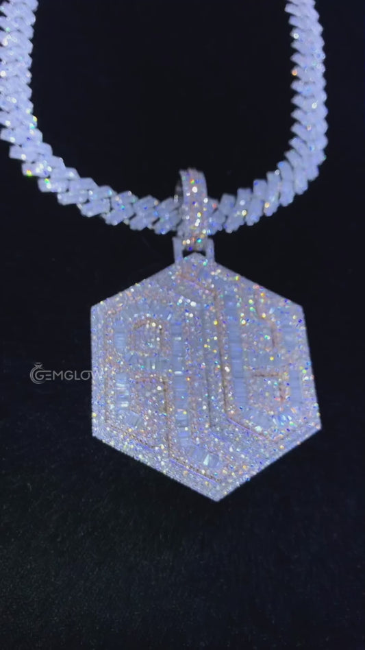 Men’s Fully Iced Out Pendant in Bold Shine