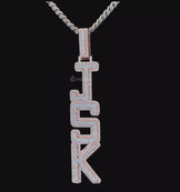 Moissanite Initial Pendant with Iced Out Sparkle