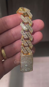 Emerald and Round Diamond Men's Cuban Bracelets