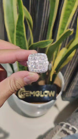 Baguette Moissanite Diamond Letter Ring