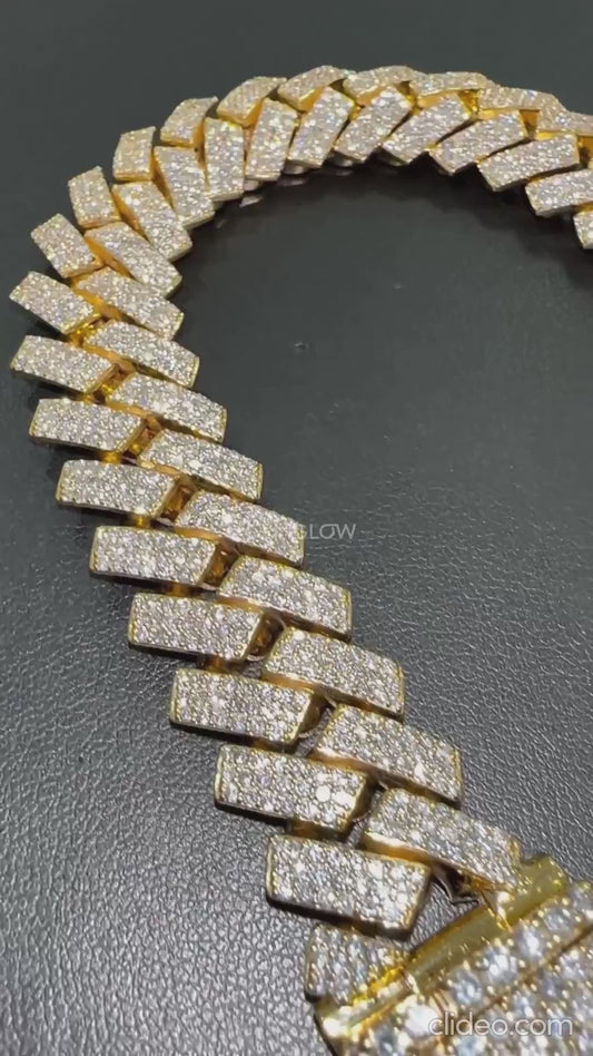 18mm Iced Round Moissanite Cuban Chain