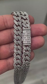 15MM Miami Cuban Link Baguette Chain